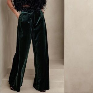 Banana Republic Dark Green Wide Leg Pants 10